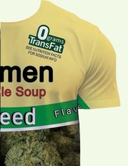Ramen Noodle Soup Flavor Weed Flavor Marijuana Humor T-Shirt (Size 2XL)