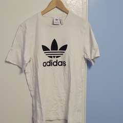 adidas Originals Men’s White Trefoil Logo Graphic T-Shirt Size L