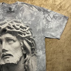 The Mountain Jesus Crown of Thorns T Shirt Mens L Gray Tie Dye Graphic Y2K Tee