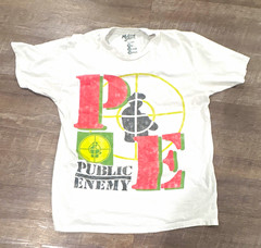Mustache Brigade Public Enemy Rap Central Station Graphic Tee White M