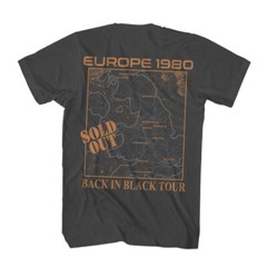ACDC Music New T-Shirt Black is Back Europe 1980 Tour Angus Young Rock N Roll