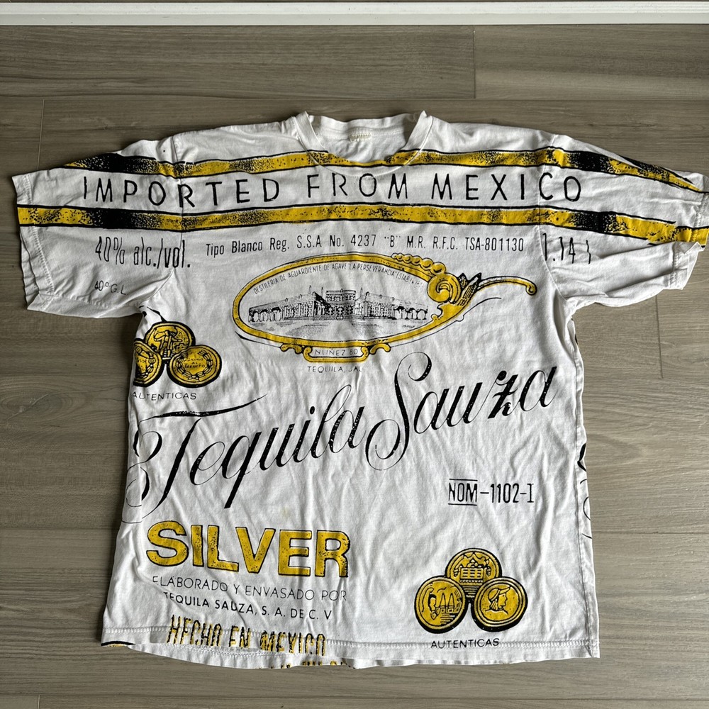 VINTAGE Men’s Sauza Tequila T-shirt – Size Large – Imported From Mexico VTG AOP