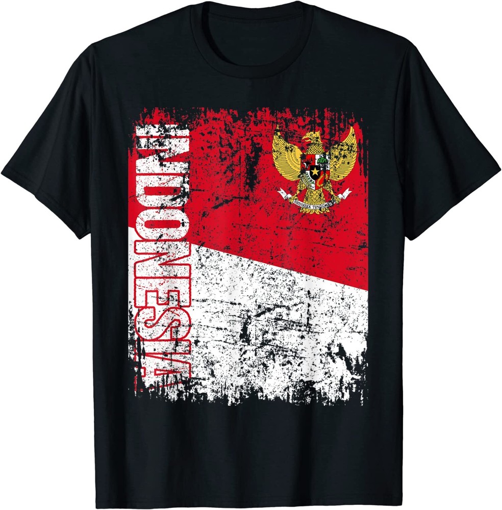 New Limited Indonesia Flag Vintage T-Shirt