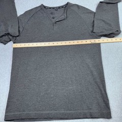 Public Rec Shirt Mens Large Grey Pima Cotton Blend Go-To Henley Long Sleeve NWOT