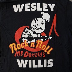 Wesley Willis Rock ‘n’ Roll McDonald’s Double Sided Graphic T Shirt XL Black