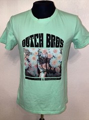 Dutch Bros Coffee T- Shirt Large green Peace Sign Flower Power Hippie Love Work