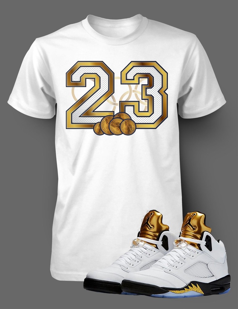 23 Mens Sneaker Tee Shirt to Match J5 Olympic Shoe Graphic Hip Hop T Big Tall Sm