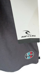 Rip Curl Long Sleeve Relaxed Fit Gray Shirt with Red Sleeve Stripes (2XL)