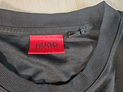 Boss By Hugo Boss Men Black Tee Shirt Front Pocket Logo Ribbed Cuff & Collar XL