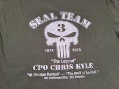 Chris Kyle Shirt Mens Large Green SEAL TEAM The Legend Tactical Military 2-Sided
