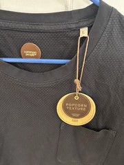 NWT $75 Common People Popcorn Texture Tshirt Large Blue/Gray