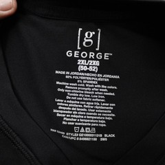 George T Shirt Men’s Size 2XL (50-52) Black Activewear Stretch Short Sleeve
