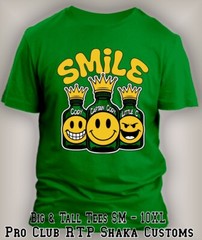 Captain Smiley Face Lean Team Graphic Big &Tall Sm T Streetwear Hip Hop Party T