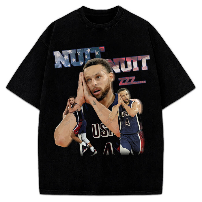 Stephen Curry Celly Nuit Nuit Night Night USA World Champion Custom Graphic Tee