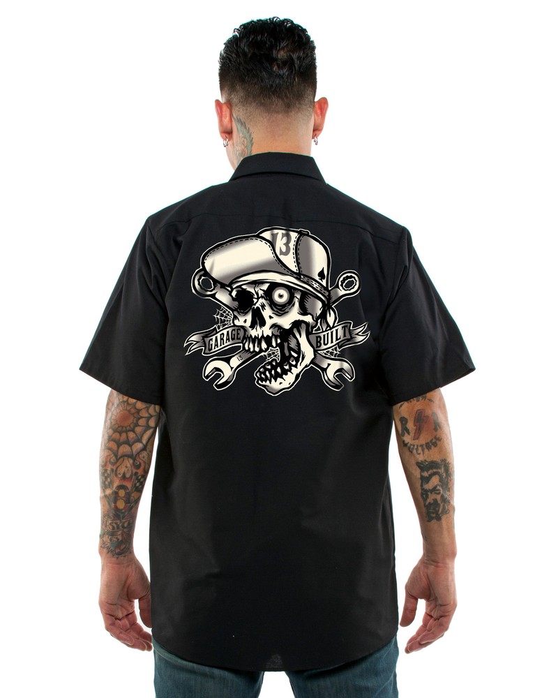 Authentic LUCKY 13 Skull Bro Work Shirt S-4XL NEW