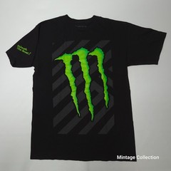 Monster Energy Drink Unleash The Beast Black Big Print Crewneck Shirt Size M