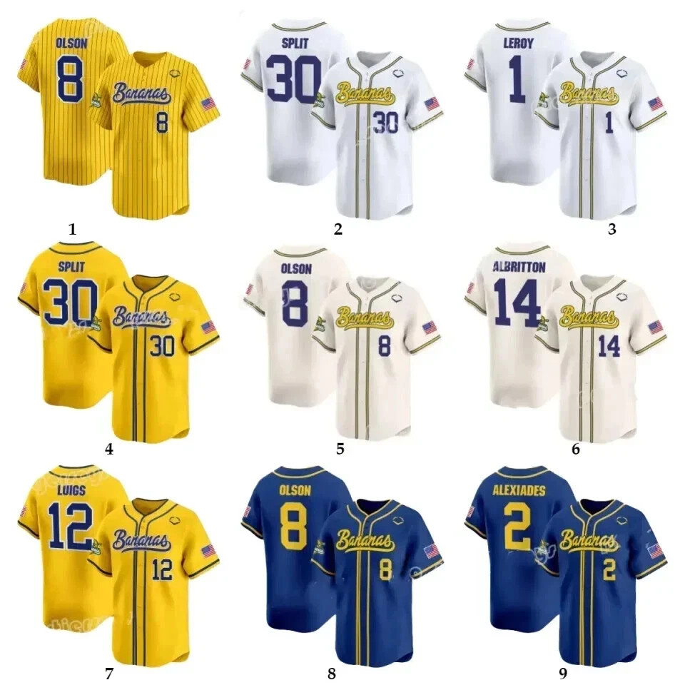 Lots Of Baseball Jersey – Choose Number Savannah Bananas Size S-5XL