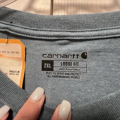 New Carhartt K231 Loose-Fit Heavyweight Long Sleeves Logo T-Shirt Men’s 2XL Blue
