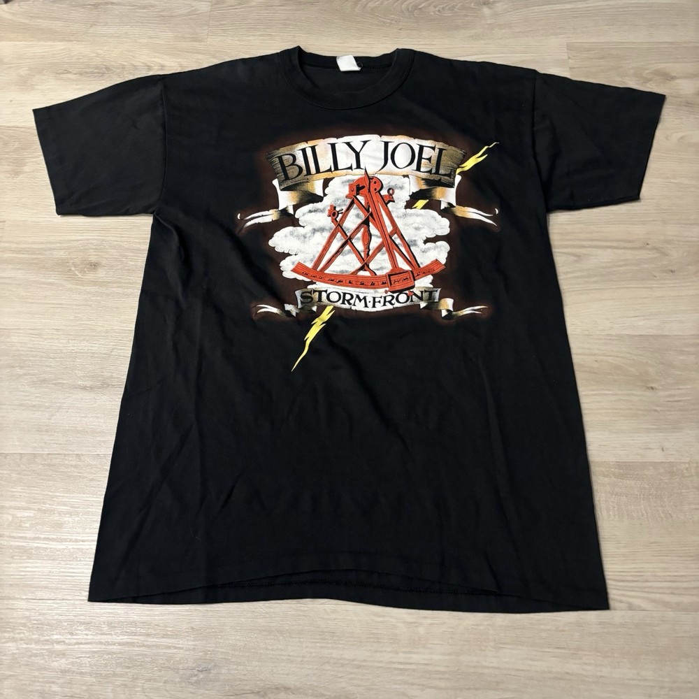 Vintage Billy Joel Shirt Adult XL Black Storm Front Only The Good Die Young