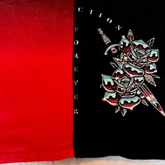 Affliction Black Label Men/Unisex Skull Graphic T-Shirt Black/Red Crew Neck XL
