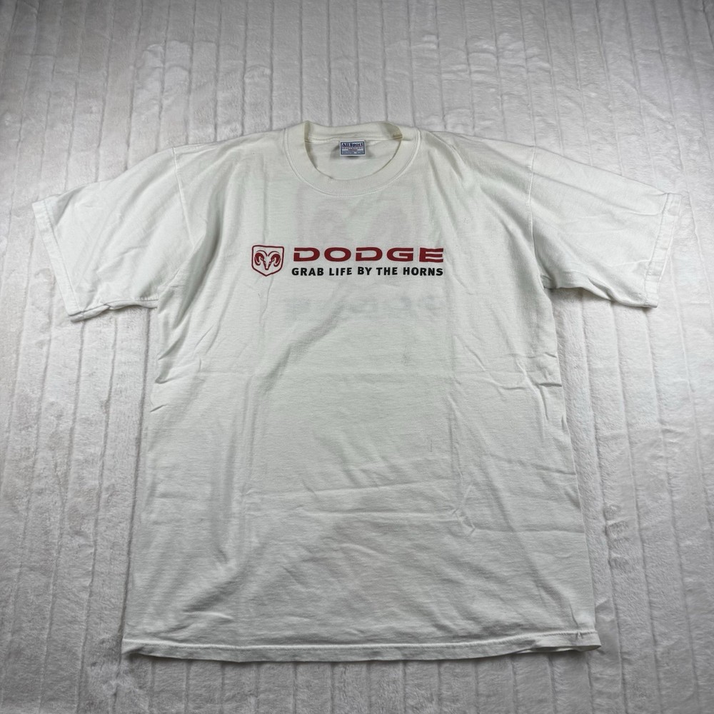 Vintage Dodge Cars & Trucks T-Shirt Men’s XL White Double Sided Print White Rare