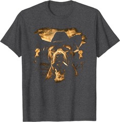 Pit Bull Western Graphic Cowboy Dog Smoking T-Shirt