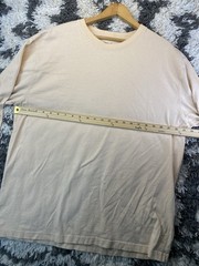 Carhartt Men’s L Beige Loose Fit Logo Crew Neck Long Sleeve Cotton Tee TK0231-M