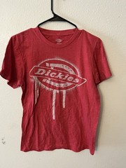 Dickies’ Wear Cotton Solid Men’s T-Shirt Short Sleeve, Reg Fit, Small Red