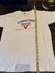 Vintage 60s Russell Running Man YMCA Felted Print T Shirt Size Large