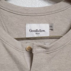 Goodfellow and Co Men XXL Beige Long Sleeve Henley Shirt Lightweight Casual Top