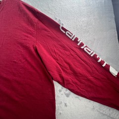 Carhartt T-Shirt Mens XL Red Long Sleeve Graphic Logo Original Fit K231
