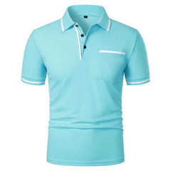 Men Breathable Polo Shirt Casual Summer Slim Fit Solid Color Tee Top Tshirt Gift