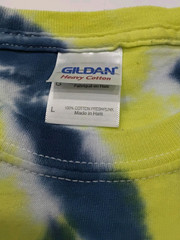 New Tie Dye Men’s T-Shirt Blue Yellow Adult Large Multicolor Summer Spider