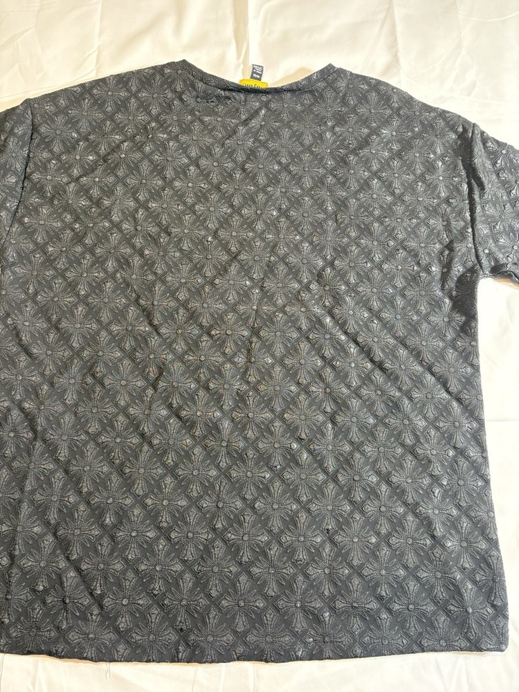 Rhyme Men’s Gray Geometric Crew Neck Short Sleeve T-Shirt, Size M Regular
