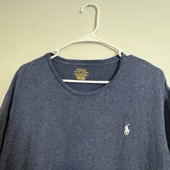 Polo Ralph Lauren Custom Slim Fit Crewneck T-Shirt Mens XL Blue White Pony