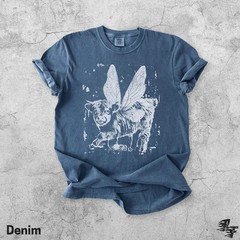 Fairy Highland Cow Insect Wings Farm Animal Comfort Tee
