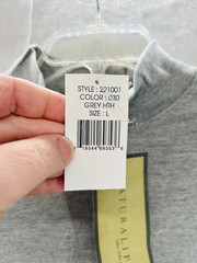 Naturalife Mens Cotton Rayon Light Grey Large Mock Neck Turtleneck NWT