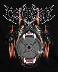 Men’s Vintage Washed Graphic T-Shirt Rottweiler Weight Plate Print Streetwear Te