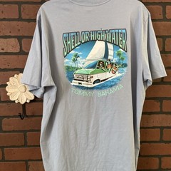 Men’s size XL Tommy Bahama Blue Graphic Pocket T-Shirt Beach Summer Cotton Cool