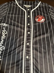 Rolling Stones Baseball Jersey Shirt Small S Black Pinstripe Tongue Logo Band