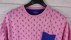 Galaxy Mens (Harvic) Pink/Blue XL Bird Logo Shirt 100% Cotton New