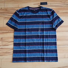 Tommy Hilfiger Men’s Short Sleeve Crew-Neck Stripe Tee T-Shirt