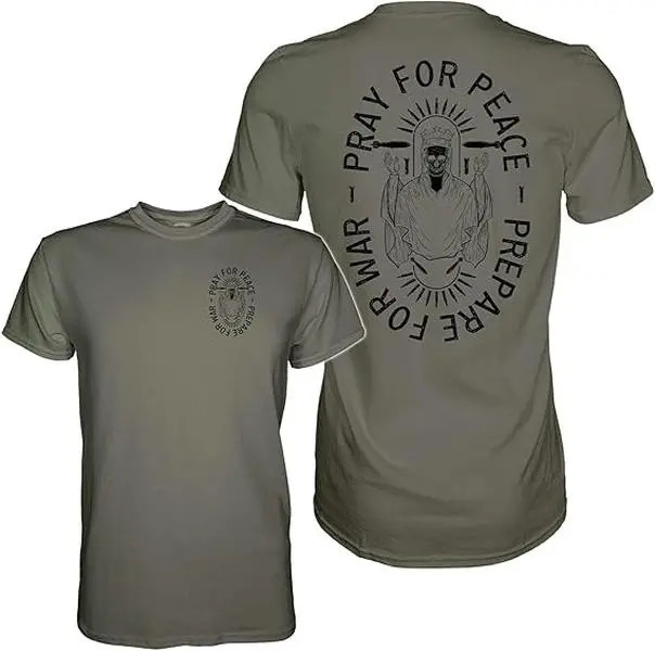 Combat Iron Men’s Graphic Short Sleeve T-Shirt | Pray for Peace, Prepare for War