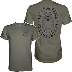 Combat Iron Men’s Graphic Short Sleeve T-Shirt | Pray for Peace, Prepare for War