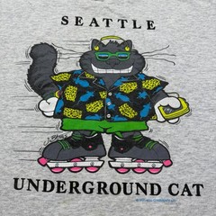 Vintage 1991 Seattle Underground Tour Cat Grunge Single Stitch Shirt USA – Large