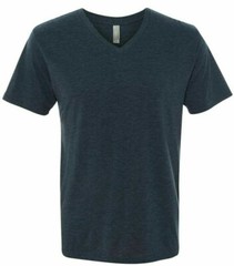 2 Pack Men’s T shirt -Next Level Tri-Blend V-neck tee shirt Vintage Black #6040