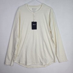 BYLT Premium Basics Men’s XL Drop Cut Lux Shirt Long Sleeve Henley Off White NWT