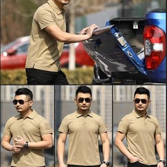 Mens Tactical Quick Dry Polo T-Shirt Combat Short Sleeve Team Work Casual Shirt