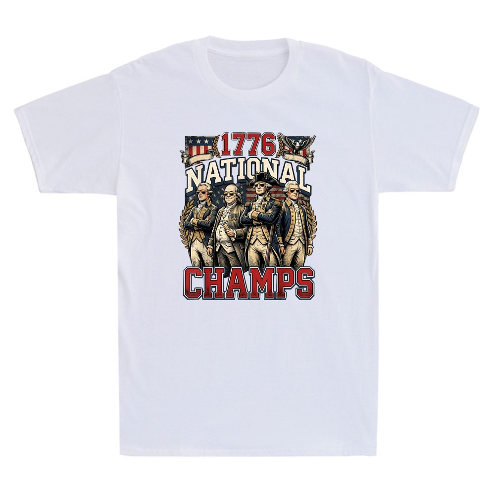 1776 National Champs Funny Patriotic America Founding Father Retro Men’s T-Shirt