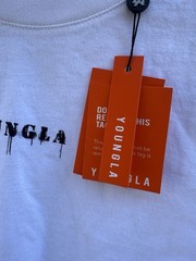 YoungLA #4018 Sample PC Foundation Oversized Tee Shirt White Logo NWT LARGE